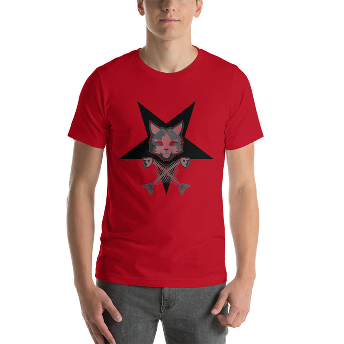 Pentagram Cat Short-Sleeve Unisex T-Shirt