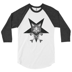 Pentagram Cat 3/4 sleeve raglan shirt