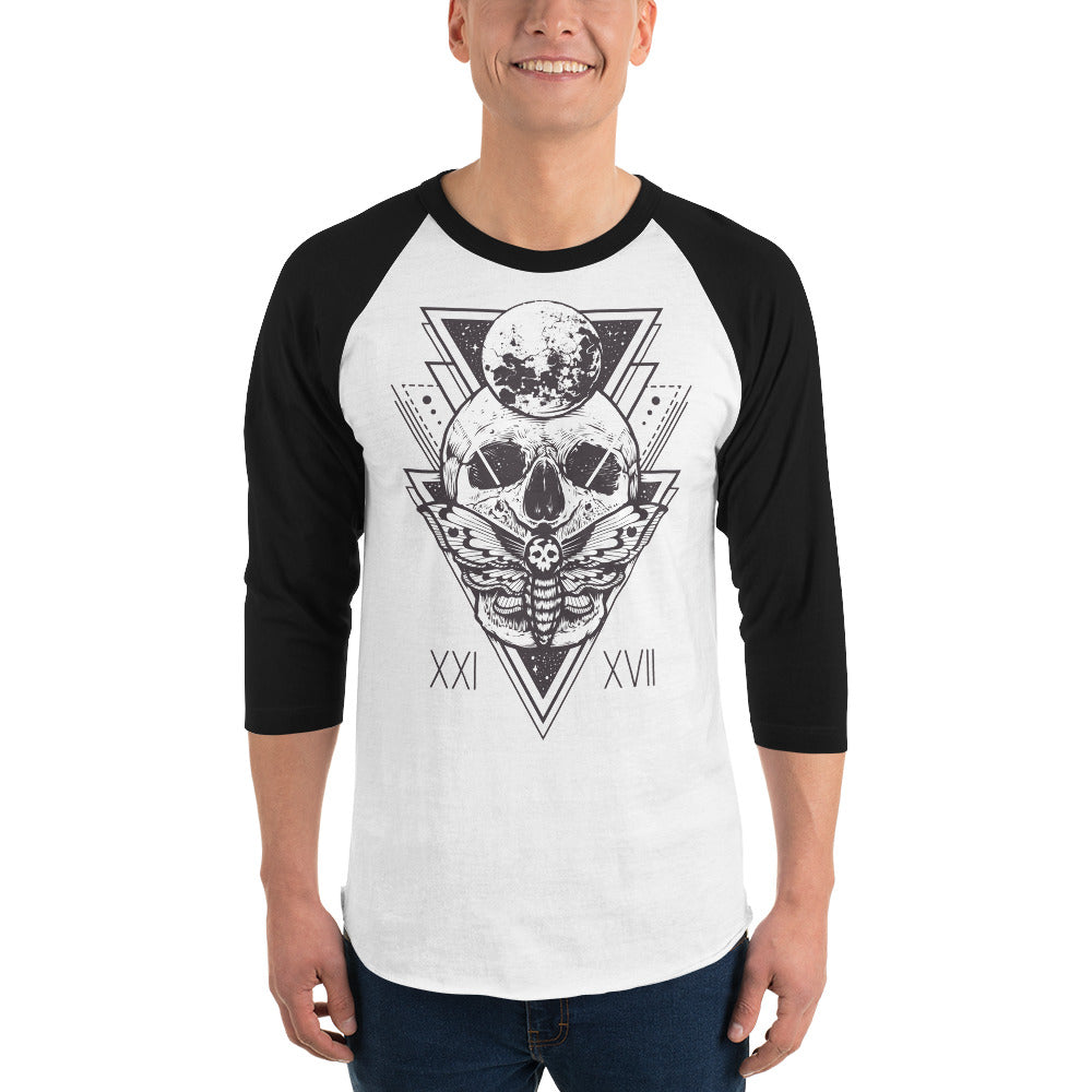 HorrorWeb Cryptic Moth 3/4 sleeve raglan shirt