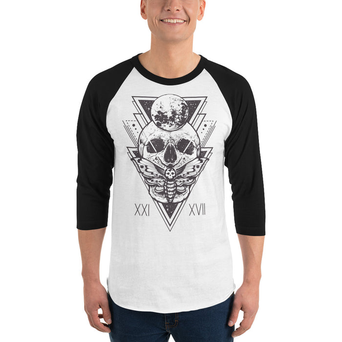 HorrorWeb Cryptic Moth 3/4 sleeve raglan shirt